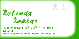 melinda kaplar business card